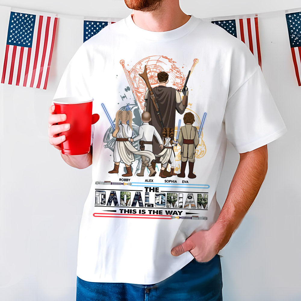 Best Dad Ever - The Dadalorian Personalized Shirt Gift For Dad - Custom Father's Day Gift 2025 New