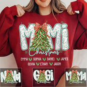 Christmas Tree Mimi Sweatshirt, Custom Family Name for Grandma And Kids Na02