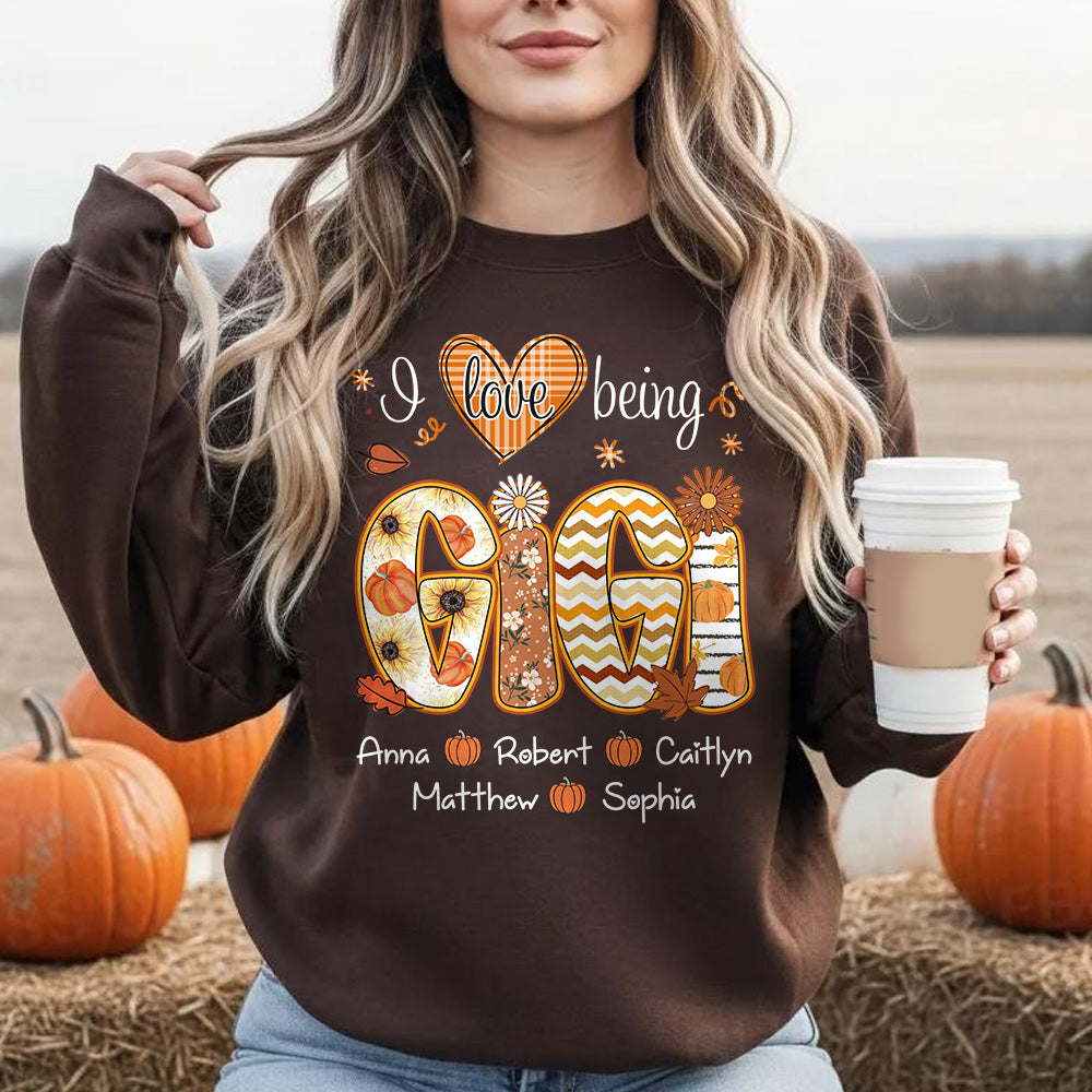 I Love Being Gigi - Personalized Shirt For Grandma - Autumn Family Gifts NA04