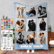 Personalized Photo Blanket, Photo Blanket with Text, Personalized Gift, Memorial Blanket, Anniversary Gift, Couples Gift, Gift for Her