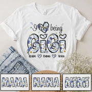 I Love Being Gigi Personalized Floral Shirt, Custom Mom and Kids Names, Mother's Day Gift