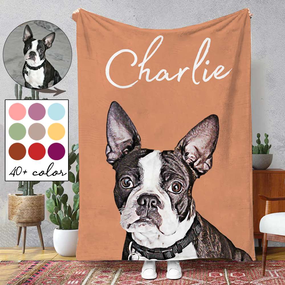 Boston Terrier - Upload Your Photo Blanket For Dog Lovers - Custom Photo Pet