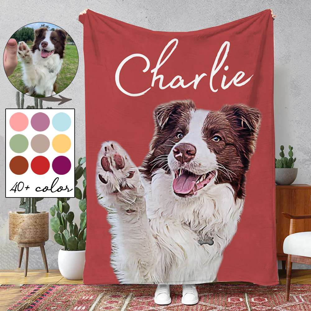 Border Collie - Upload Your Photo Blanket For Dog Lovers - Custom Photo Pet