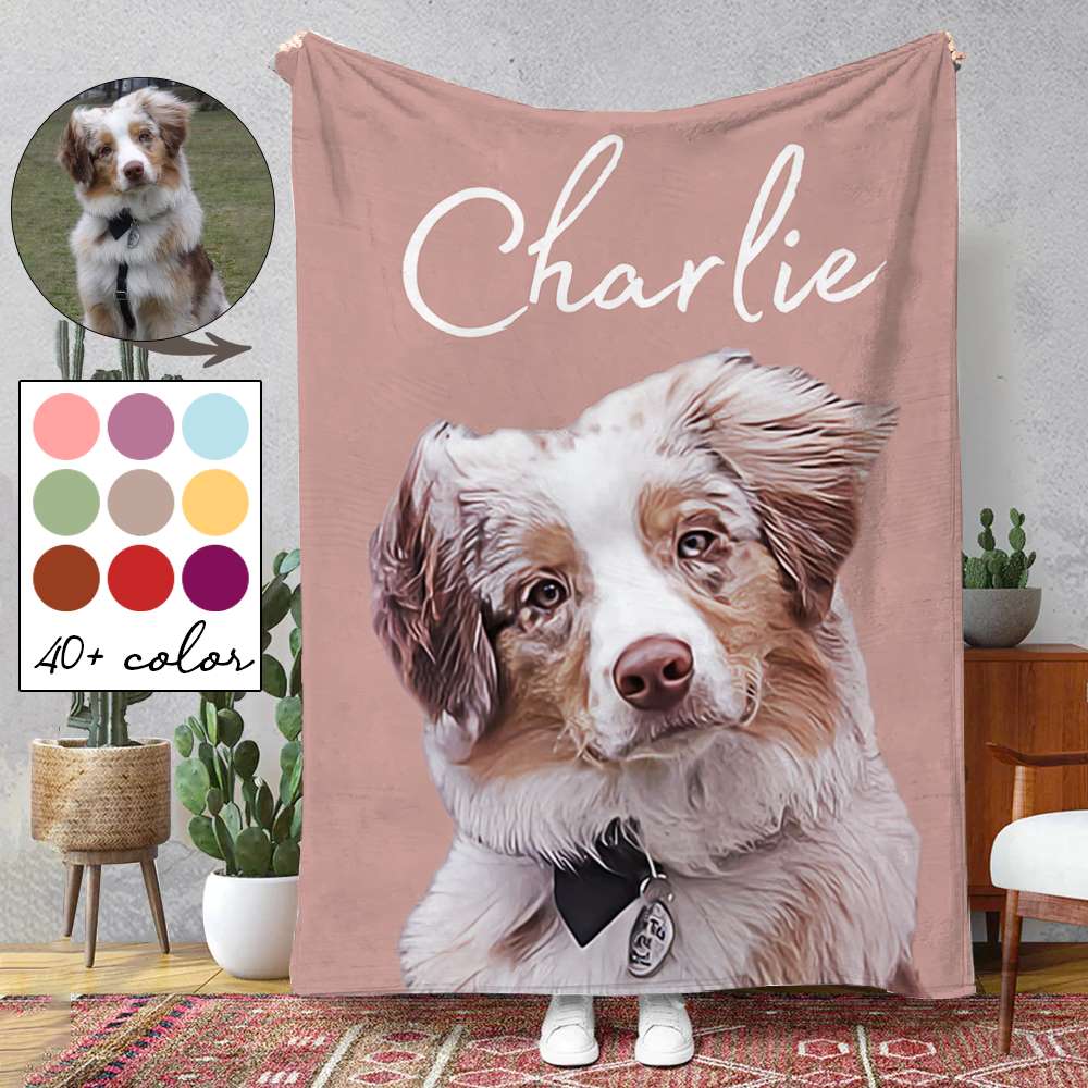 Australian Shepherd - Upload Your Photo Blanket For Dog Lovers - Custom Photo Pet