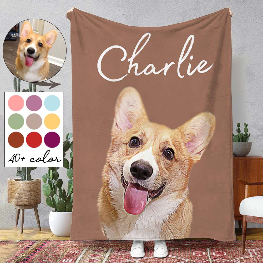 Corgi - Upload Your Photo Blanket For Dog Lovers - Custom Photo Pet