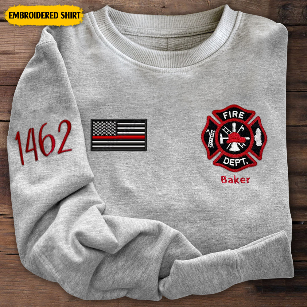 Personalized Shirt for Firefighter Custom Fire Department Name Embroidered Shirt For Fireman Family H2511