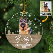 Personalized Dog Ornaments, Gift for Dog Lovers - First Christmas, Custom Photo