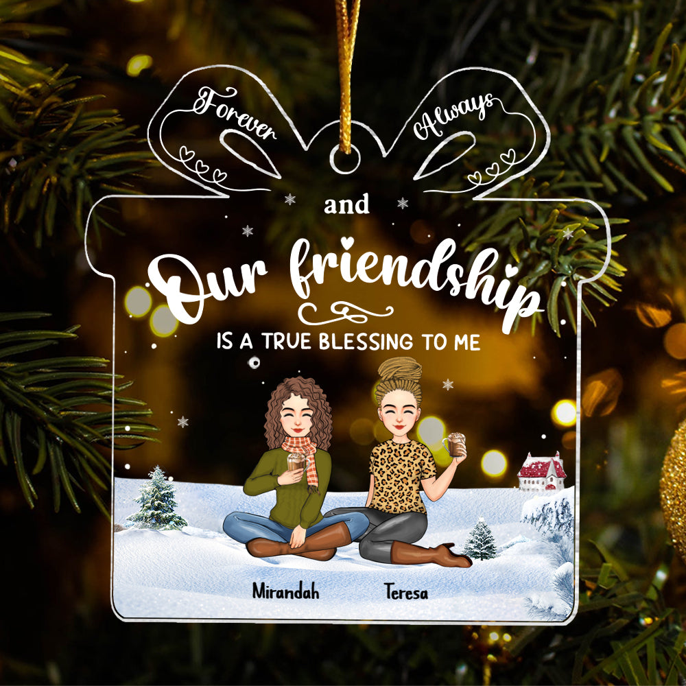 Friendship Is A True Blessing To Me - Personalized Acrylic Ornament