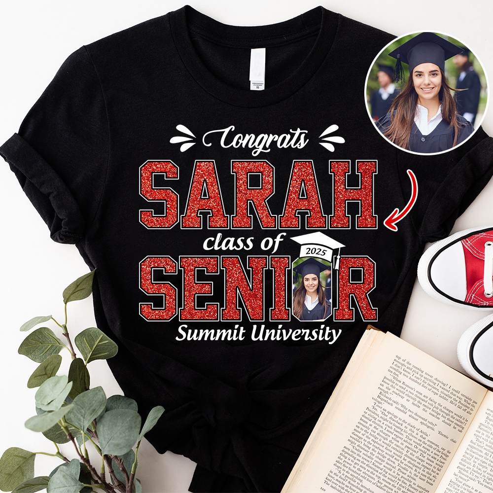 Custom Name Congratulation Graduation Shirt, Custom Photo Senior 2025 Shirt, Class of 2025 Shirt, Personalized Shirt For Graduation