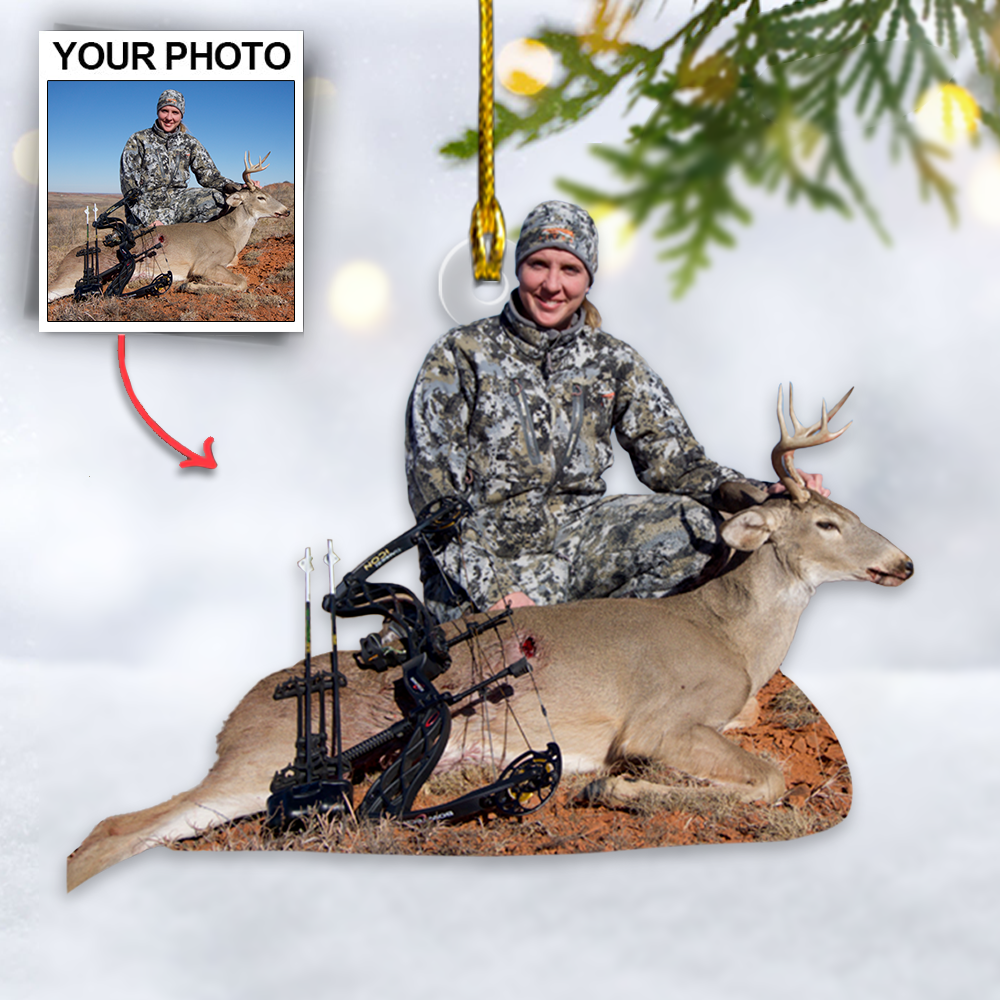 Custom Photo Hunting Ornament Gift For Hunting Lovers - Gift For Hunter - Personalized Upload Photo Hunter