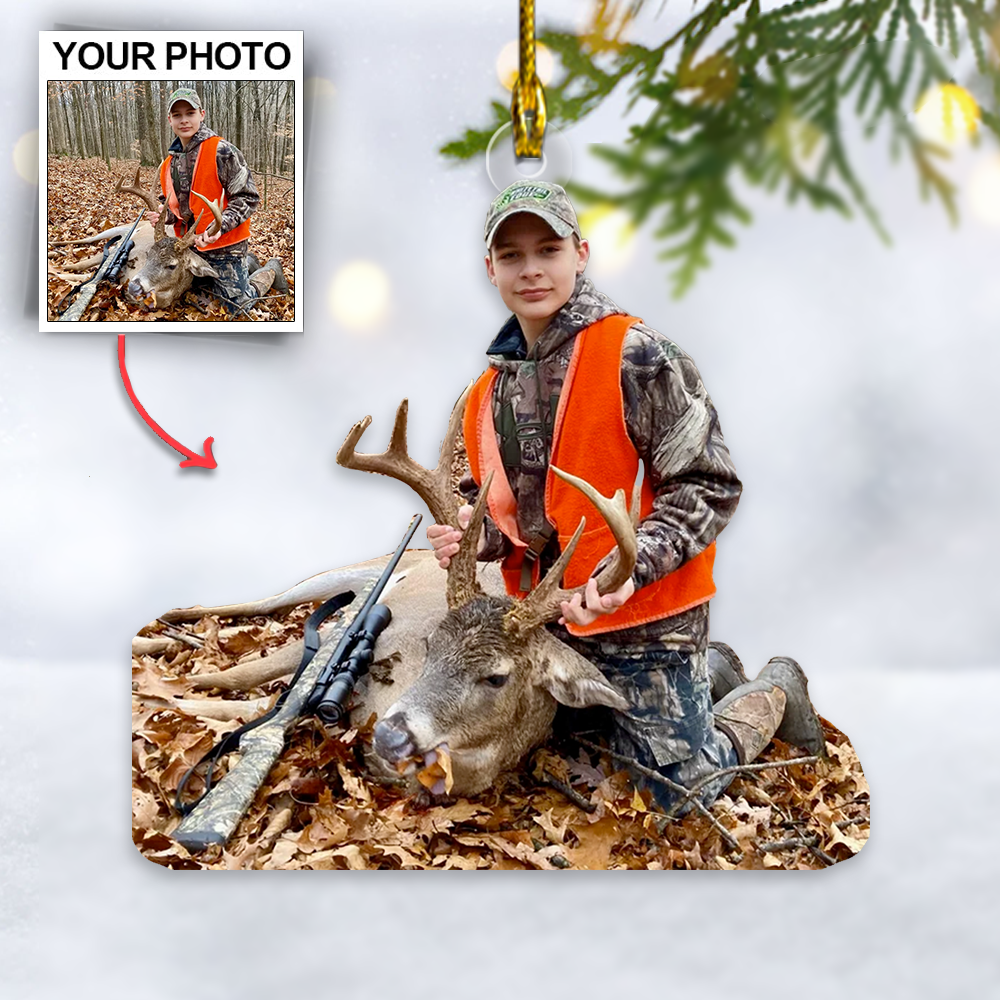 Custom Photo Hunting Ornament Gift For Hunting Lovers - Gift For Hunter - Personalized Photo Ornament