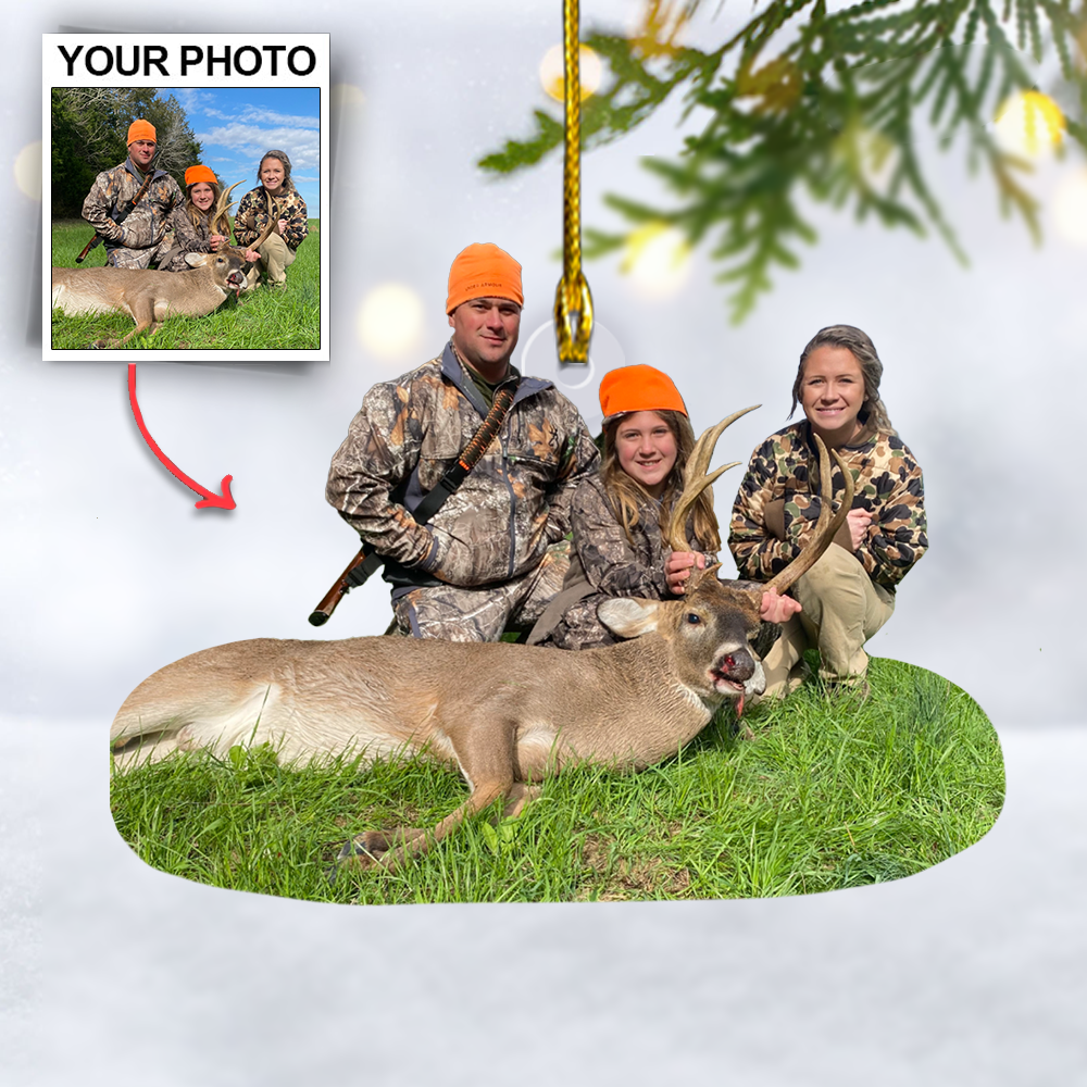 Custom Photo Hunting Ornament Gift For Hunting Lovers - Gift For Hunter - Personalized Photo Ornament