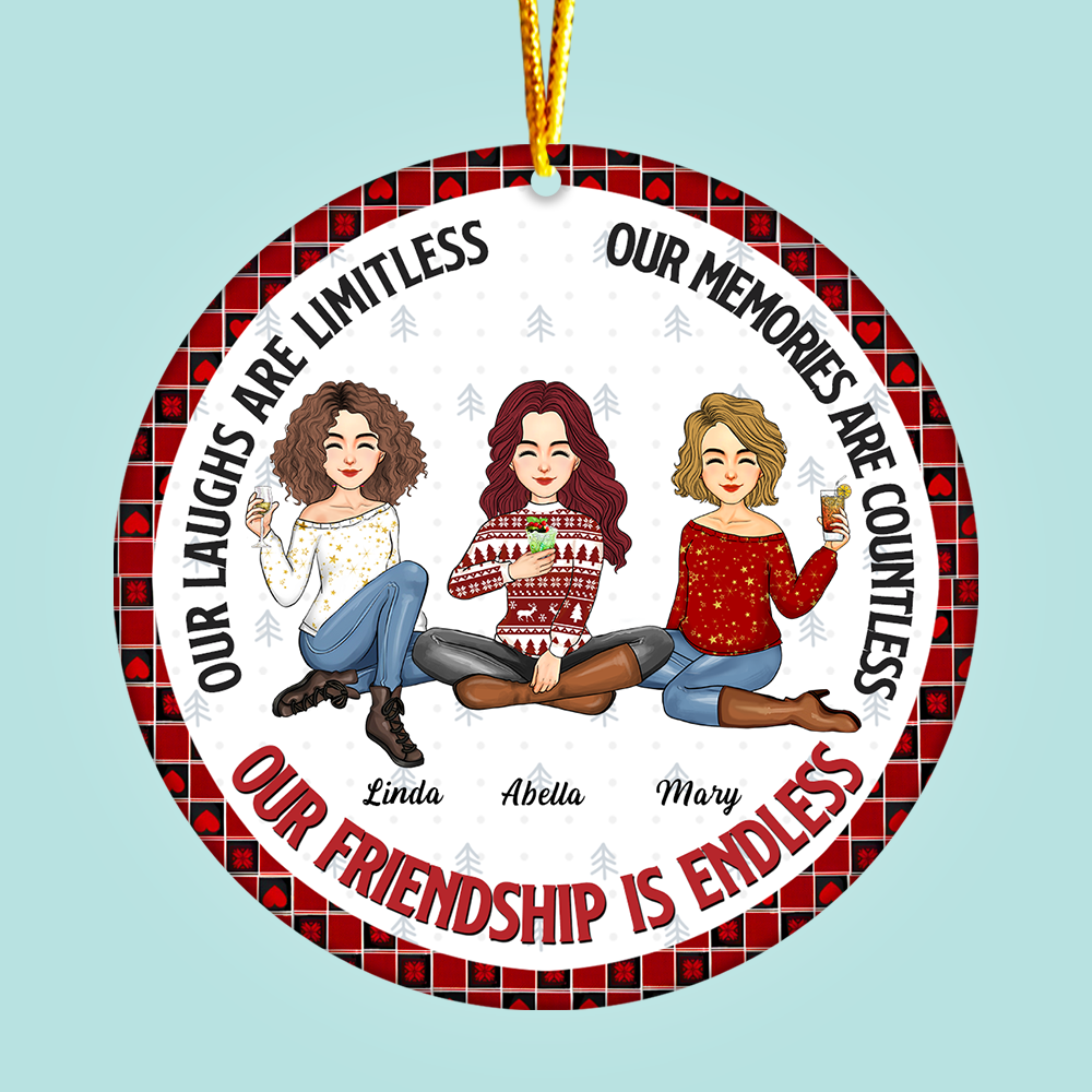 Our Friendship Is Endless - Personalized Ceramic Ornament