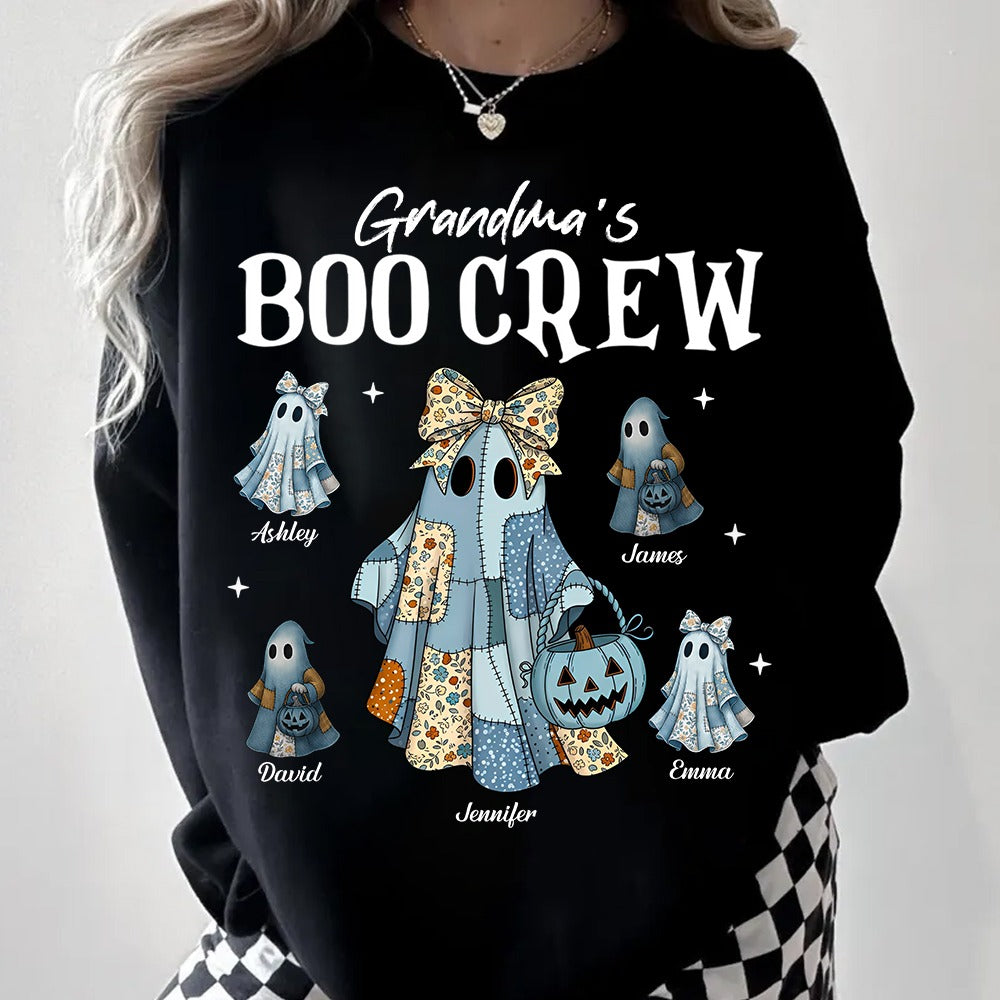 Grandma's Boo Crew - Personalized Custom T Shirt - Halloween Gift for Grandma, Nana, Grammy, Mom