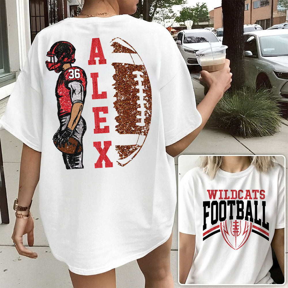 Personalized Football Team Name Shirt - Custom Name & Number Football Player Shirt A2110