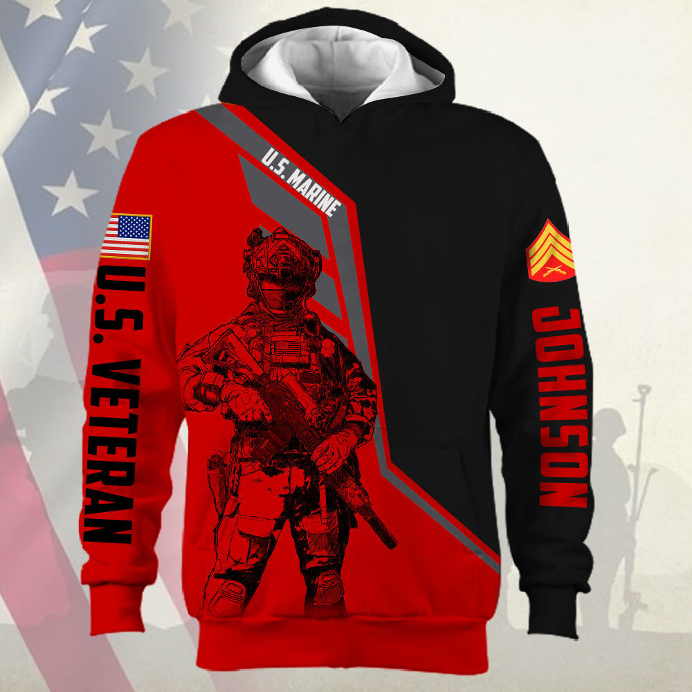 Personalized Shirt For Veteran Customize All Branches, Rank Name Veteran All Over Print Shirt K1702