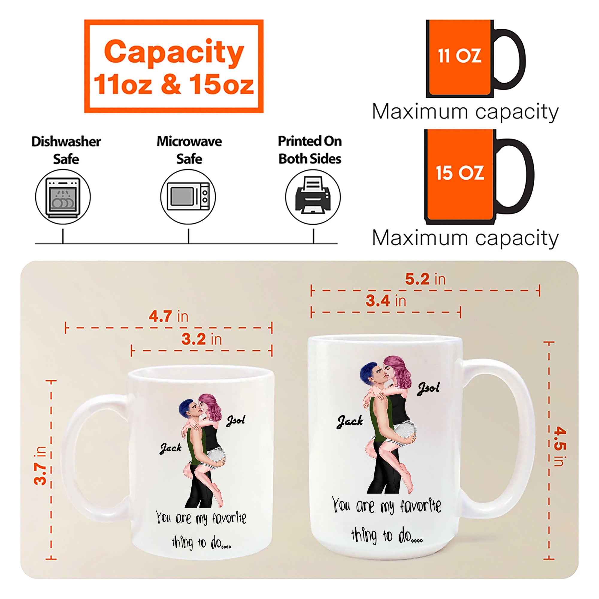 You Are My Favorite Thing To Do - Personalized Color Changing Mugs For Couple