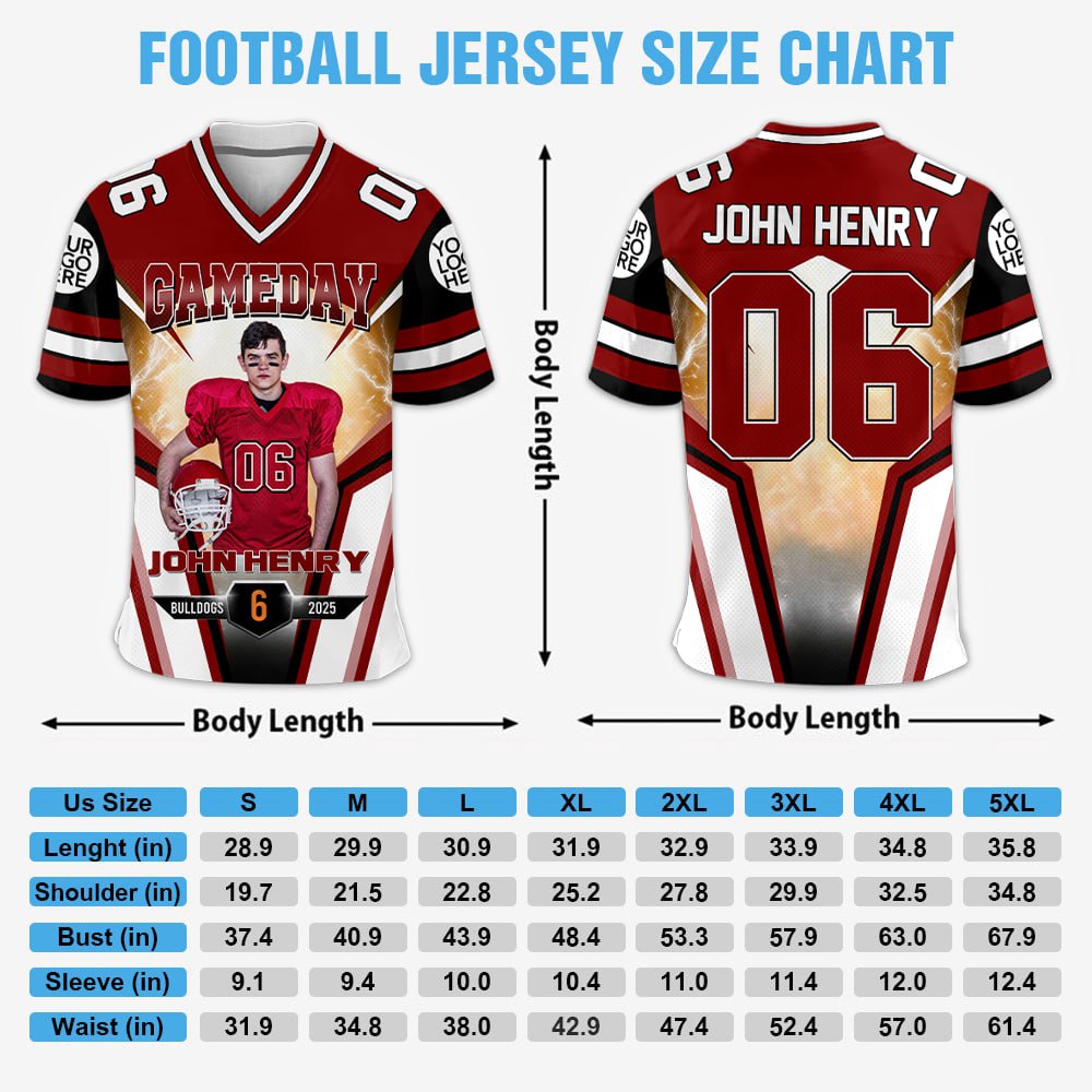 Custom Photo Gameday Football Personalized All Over Print Football Jersey For Football Mom Grandma Sport Family