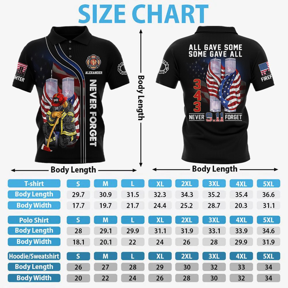 Never Forget 911 All Gave Some Some Gave All Patriot Day Personalized Shirt For Firefighter T1807