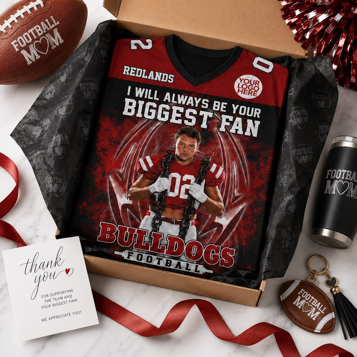 I Will Always Be Your Biggest Fan Custom Photo Football Jersey Shirt For Football Family Game Day Shirt T1807
