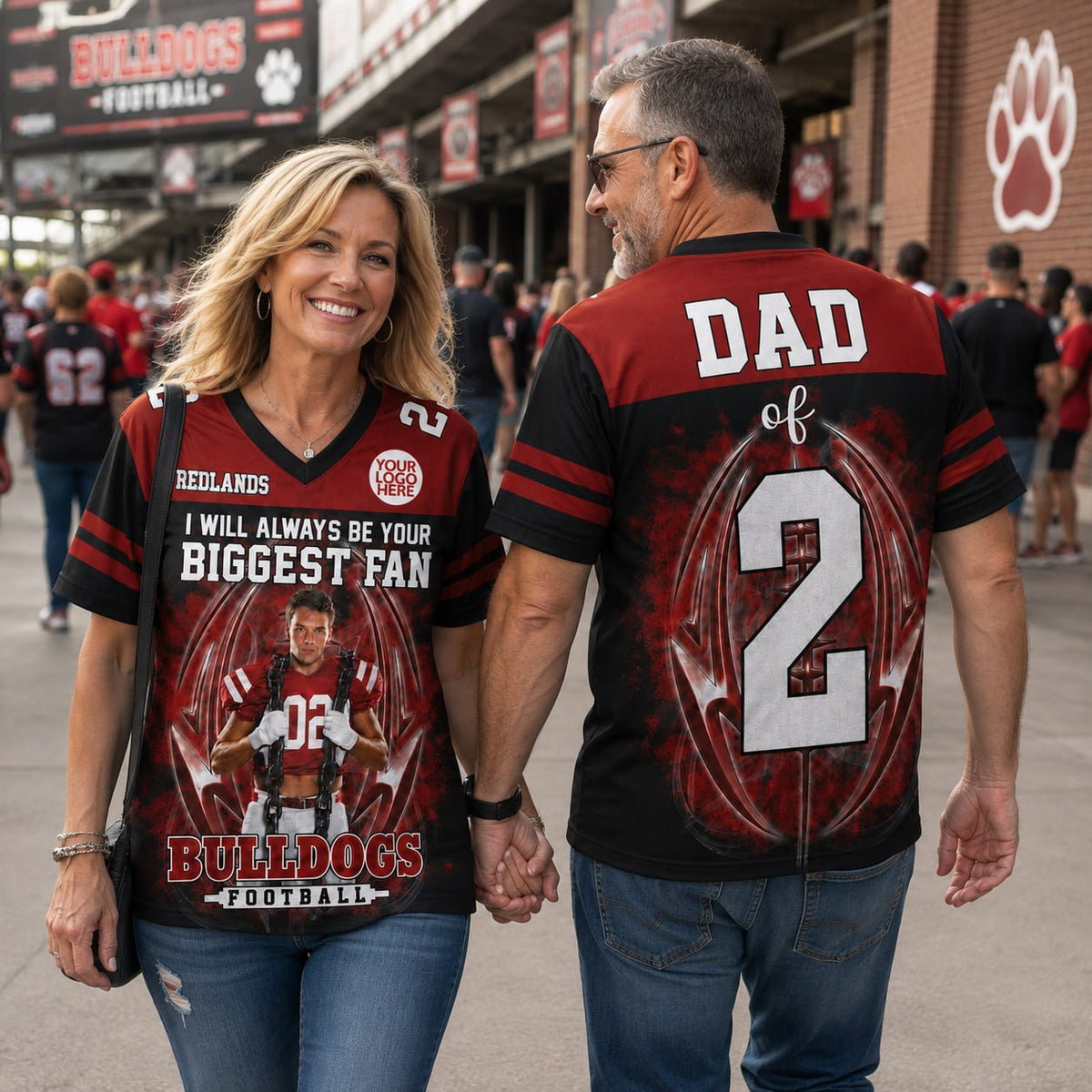 I Will Always Be Your Biggest Fan Custom Photo Football Jersey Shirt For Football Family Game Day Shirt T1807