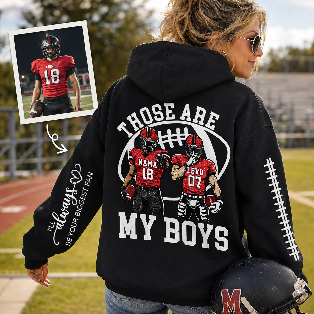 Personalized Football Mom Shirt, Those Are My Boy Sweatshirt, Football Kids Game Day Tee Na02 T24