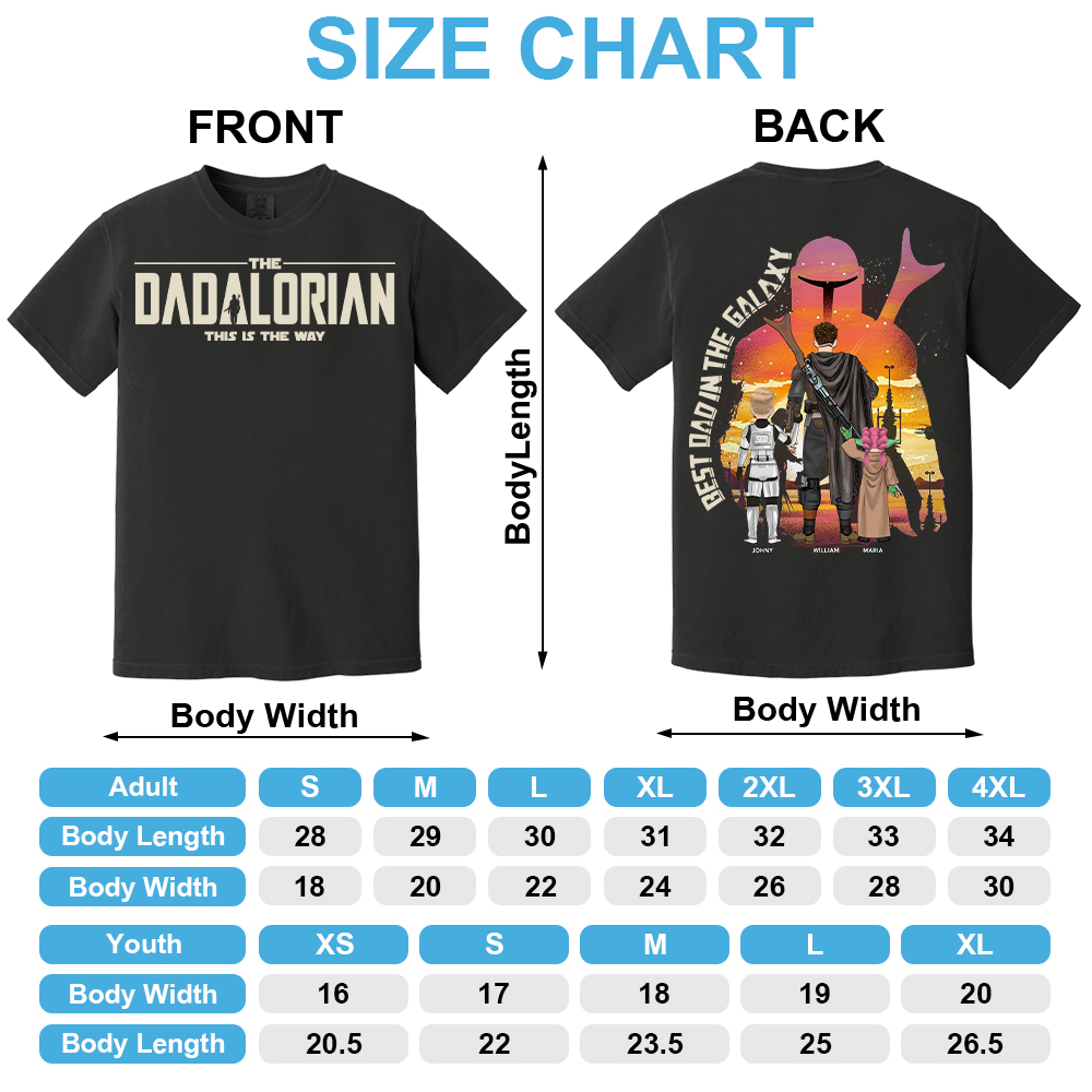 Best Dad in The Galaxy - The Dadalorian Personalized Shirt Gift For Dad - Custom Father's Day Gift 2025
