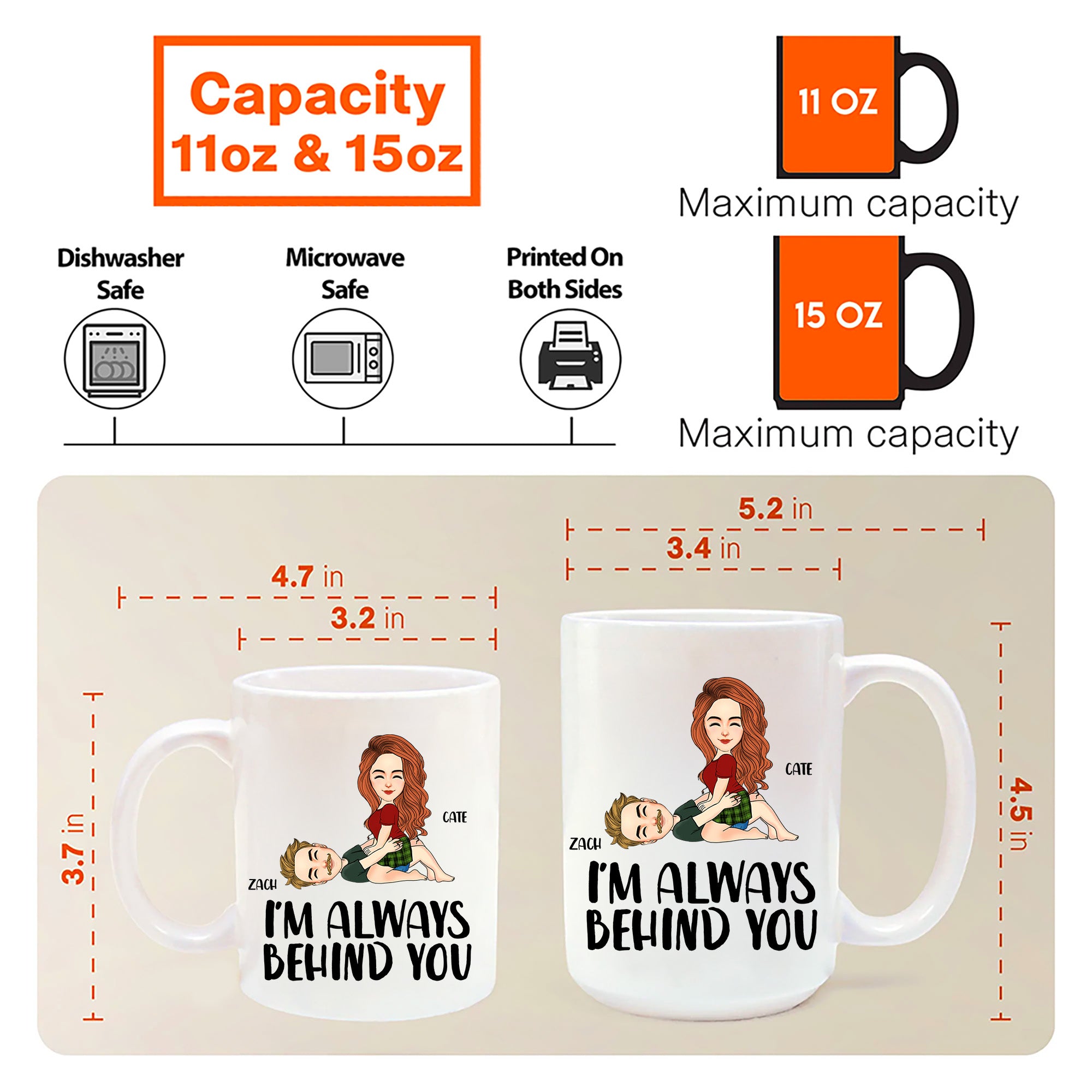 I Always Behind You - Personalized Color Changing Mugs For Couple