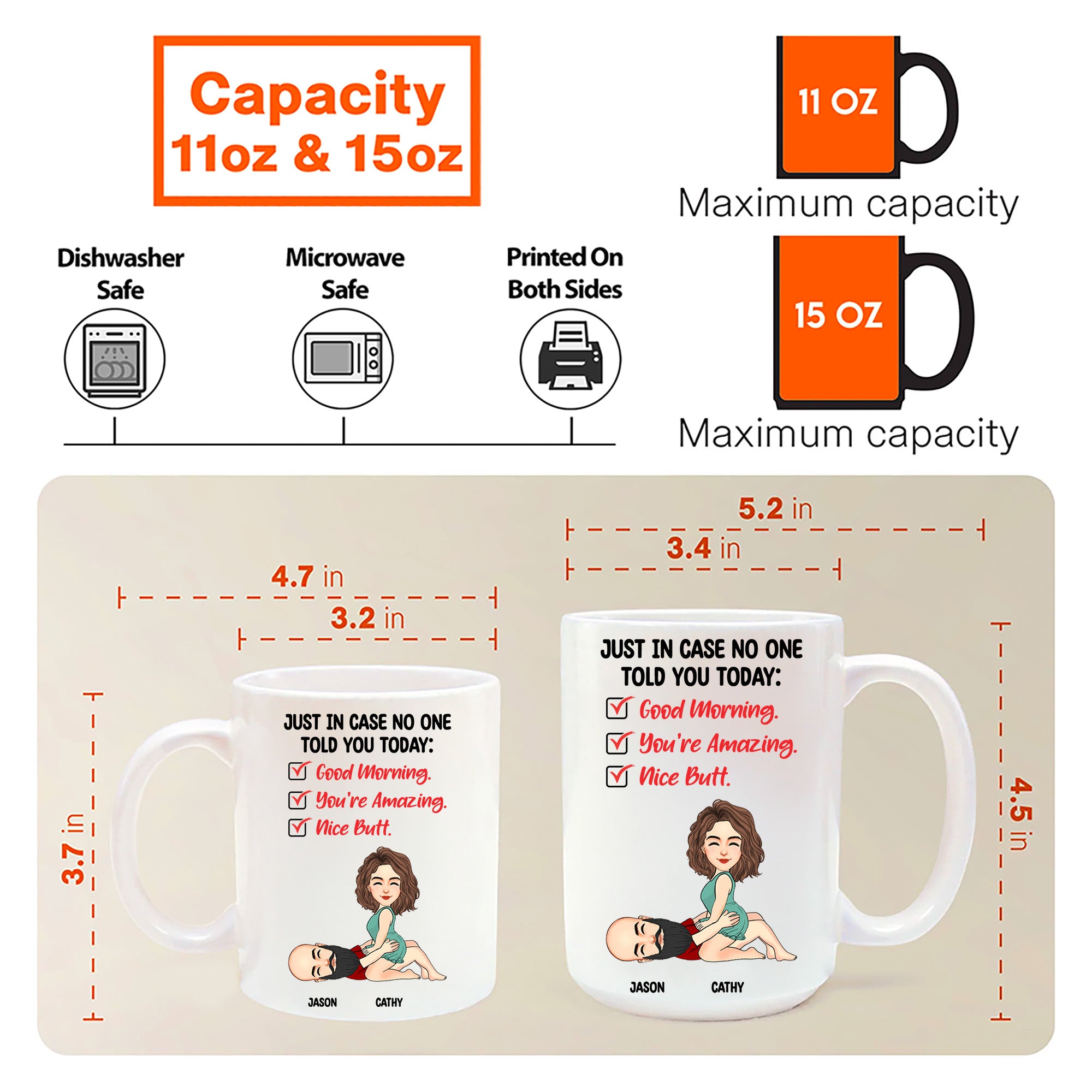 Just In Case No One Told You Today - Personalized Color Changing Mugs For Couple