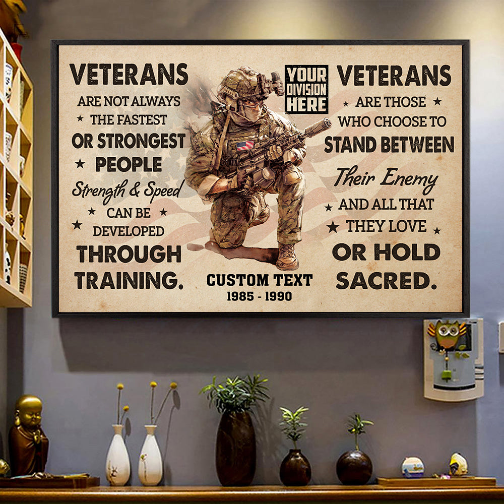 Personalized Canvas And Poster For Veterans Gift For Grandpa Dad Veteran K1702