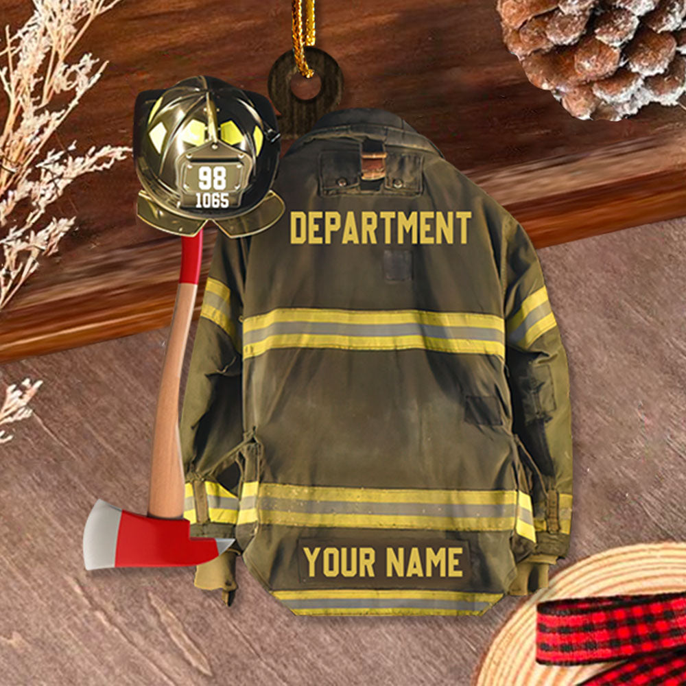 Personalisierte Acryl Feuerwehrmann Ornament doppelseitige