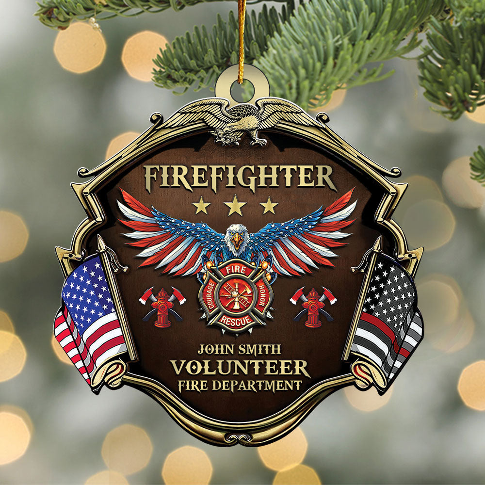 Custom Ornament Christmas Firefighter Acrylic Ornament Gift For Firefighters K1702