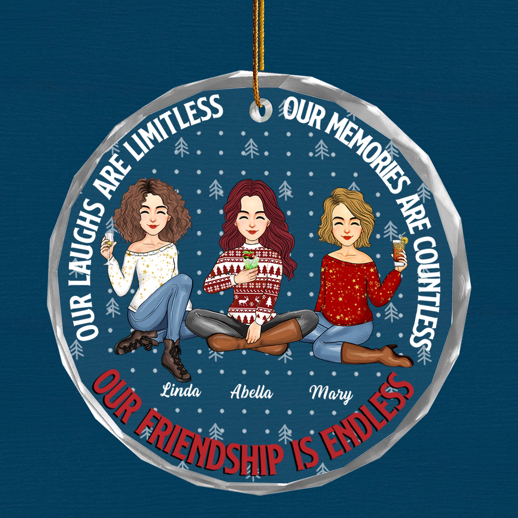 Luxury Ornament Our Friendship Is Endless - Personalized Glass Ornament