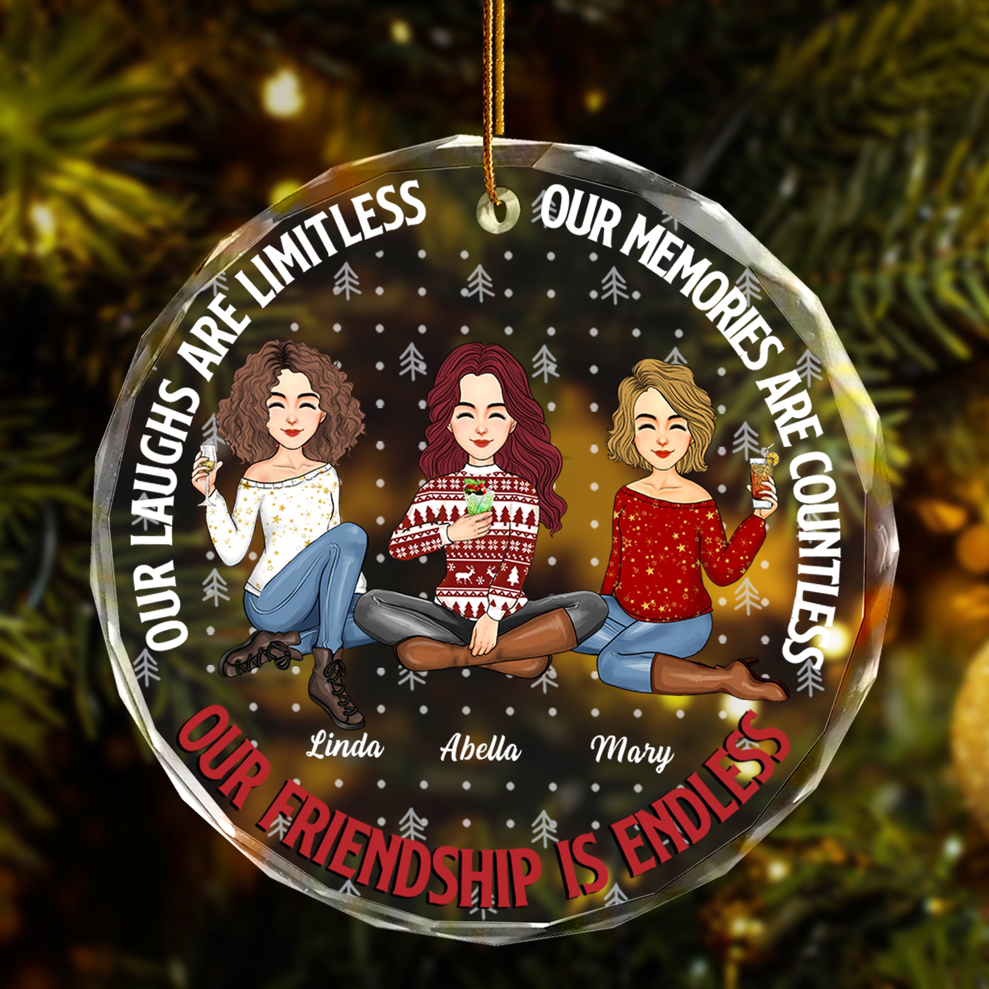 Luxury Ornament Our Friendship Is Endless - Personalized Glass Ornament