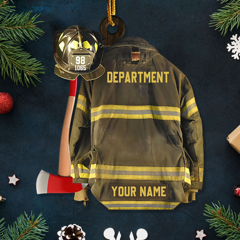 Personalized Ornament Gifts For Firefighter - Custom Ornaments Gift For Fireman - Proud Firefighter American Ornament
