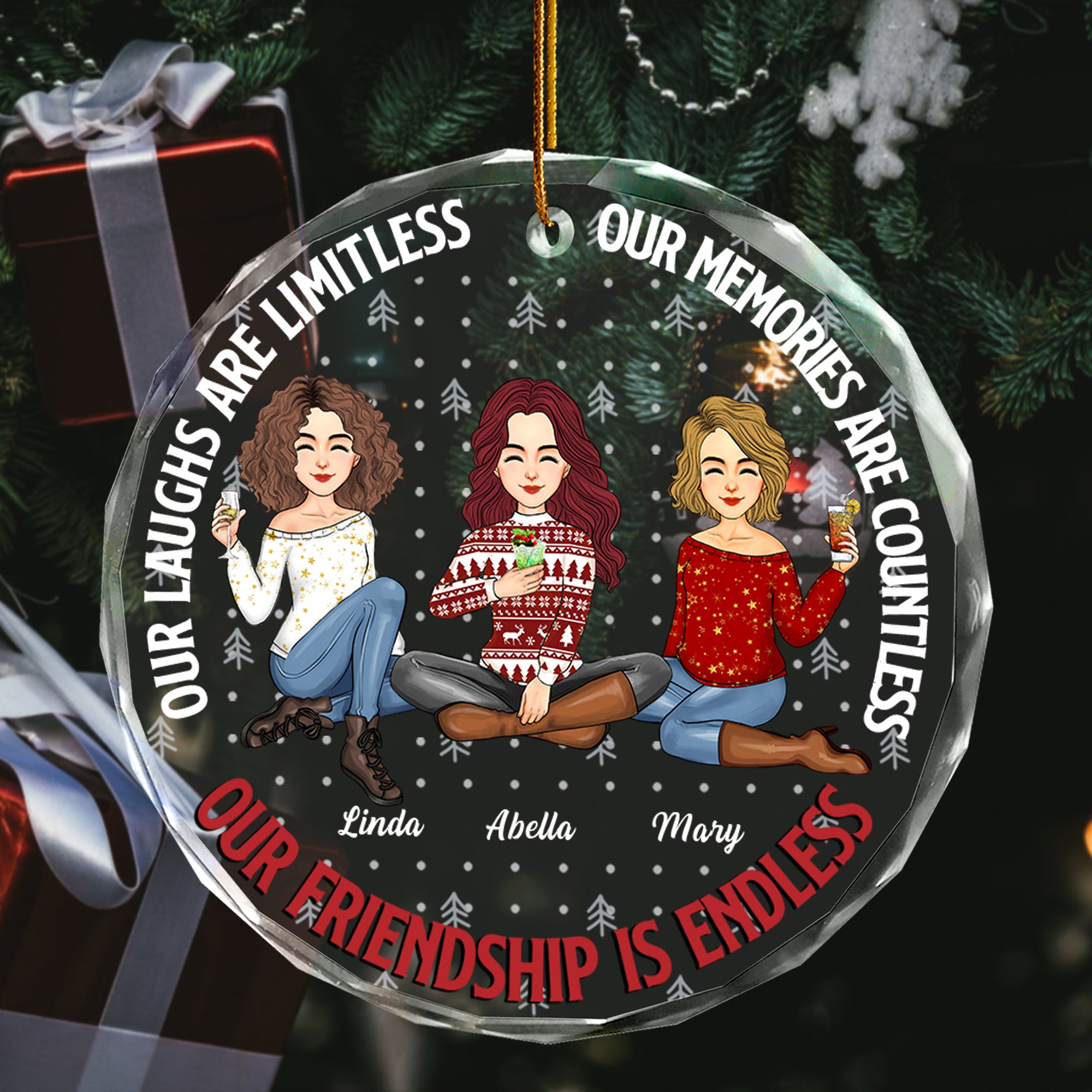 Luxury Ornament Our Friendship Is Endless - Personalized Glass Ornament