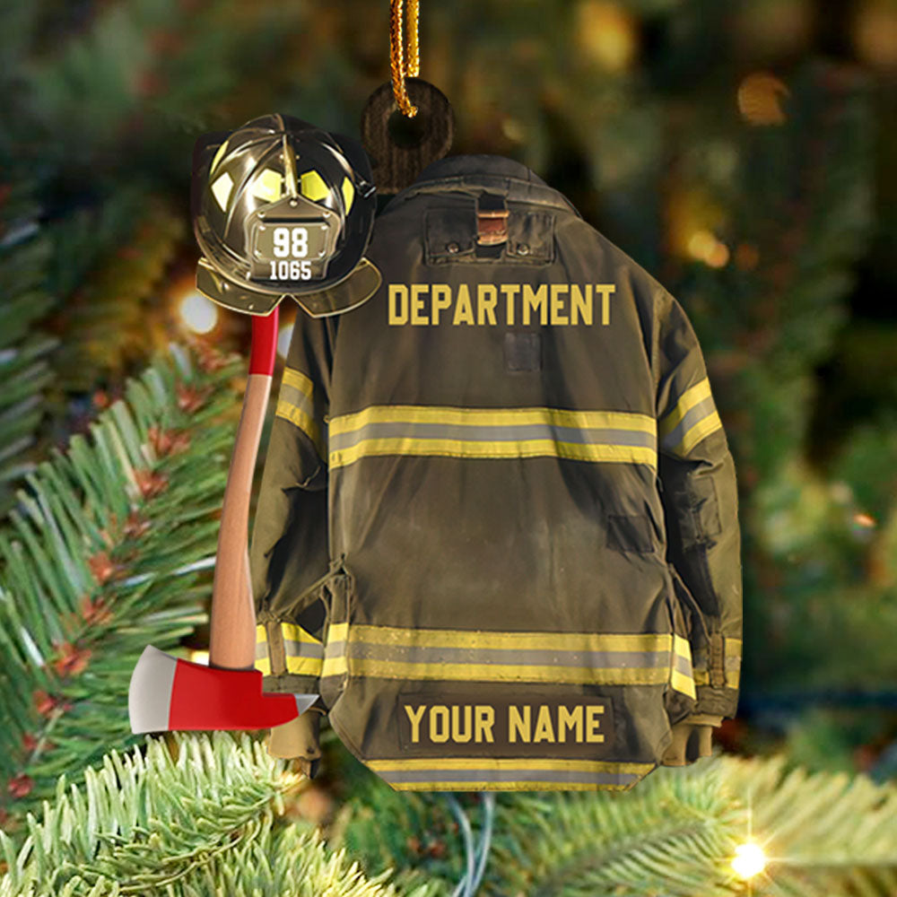 Personalized Ornament Gifts For Firefighter - Custom Ornaments Gift For Fireman - Proud Firefighter American Ornament