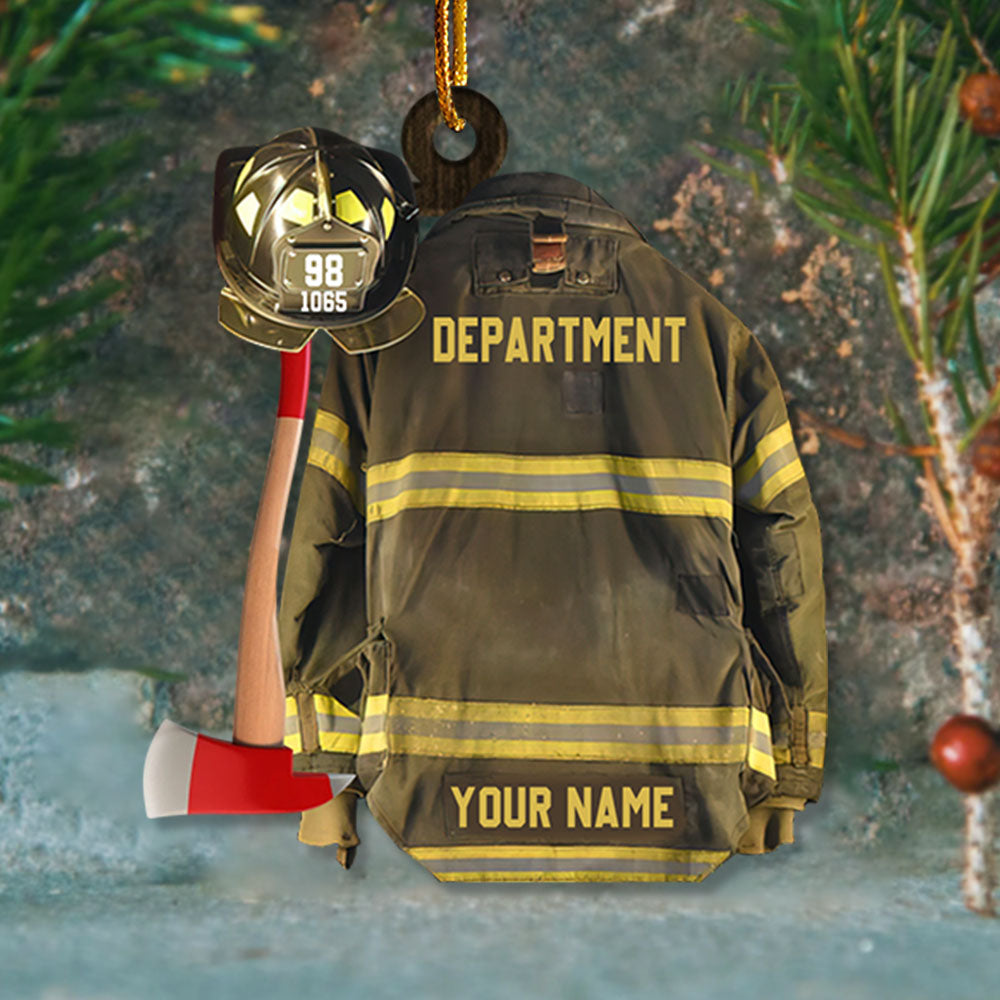 Personalized Ornament Gifts For Firefighter - Custom Ornaments Gift For Fireman - Proud Firefighter American Ornament