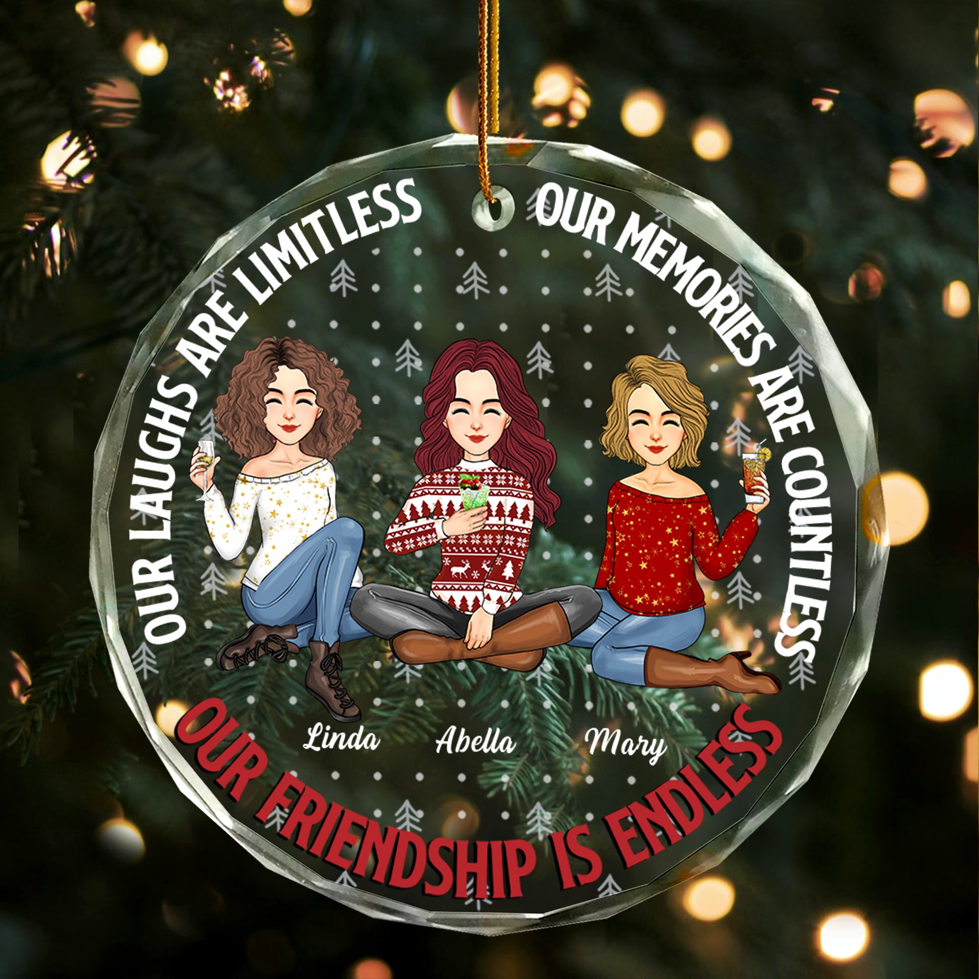 Luxury Ornament Our Friendship Is Endless - Personalized Glass Ornament