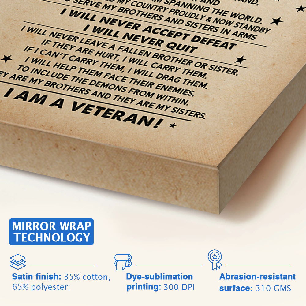 Veteran's Creed Custom Poster and Canvas Vr2 Personalized Gift For Veteran K1702