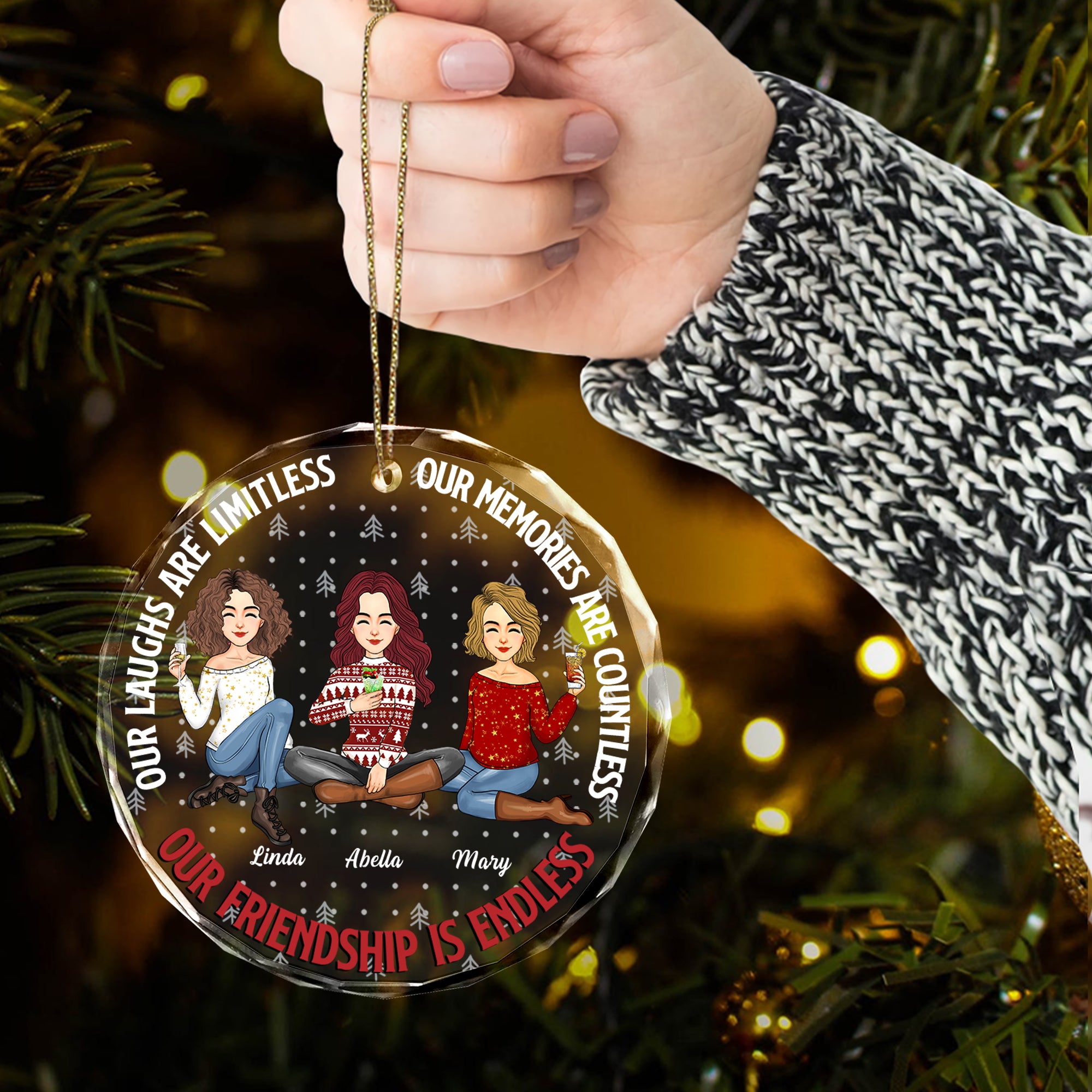 Luxury Ornament Our Friendship Is Endless - Personalized Glass Ornament