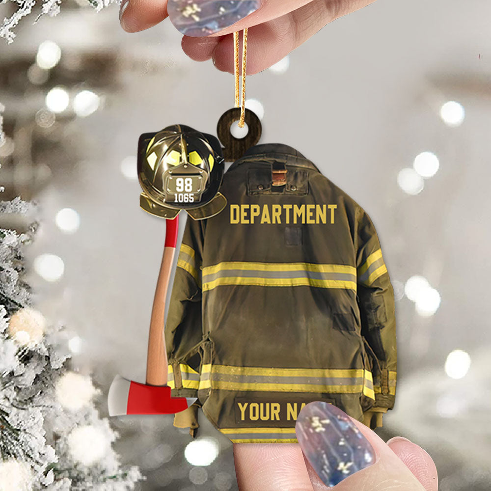 Personalized Ornament Gifts For Firefighter - Custom Ornaments Gift For Fireman - Proud Firefighter American Ornament
