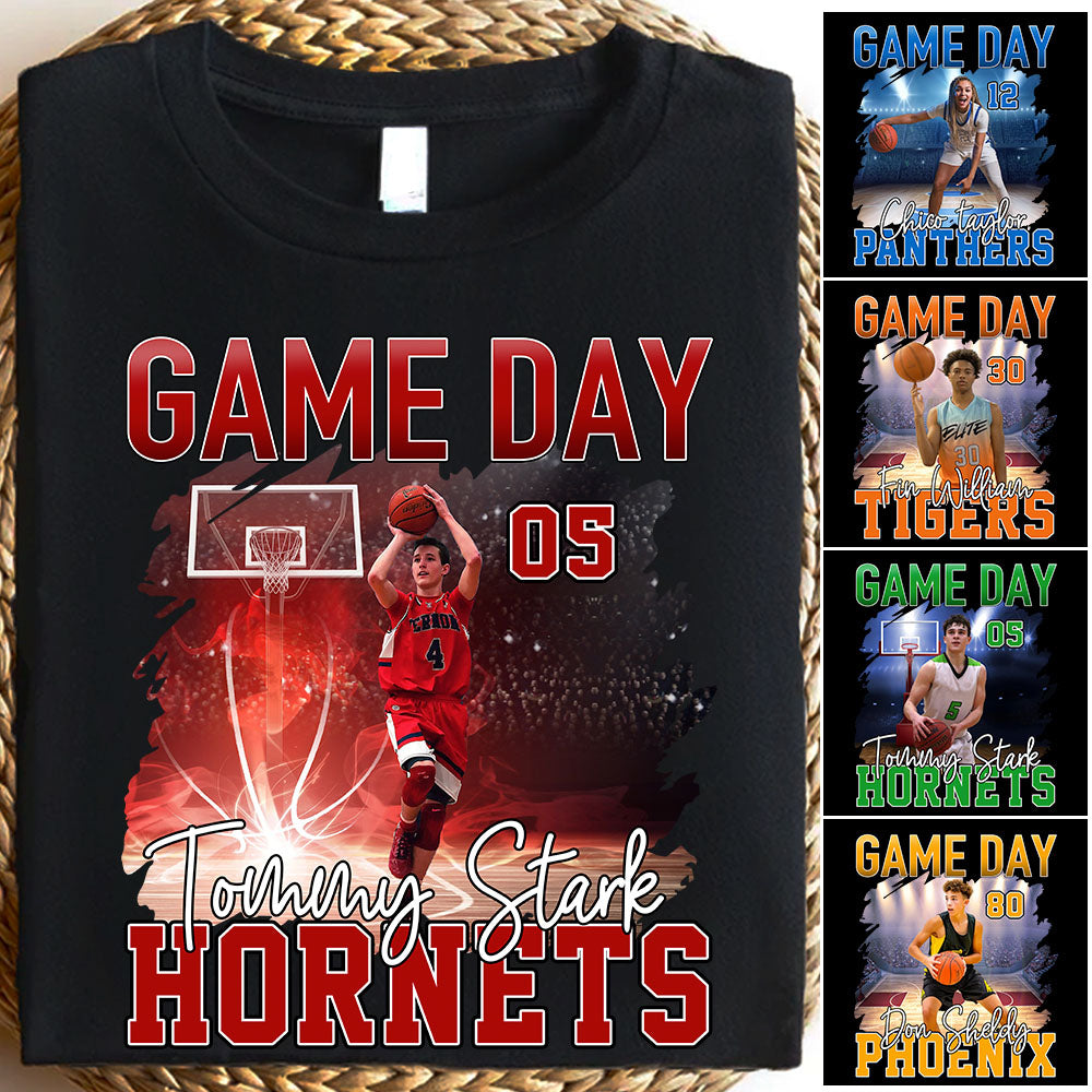 Custom Photo Basketball GameDay - Personalized Shirt Custom Team Name