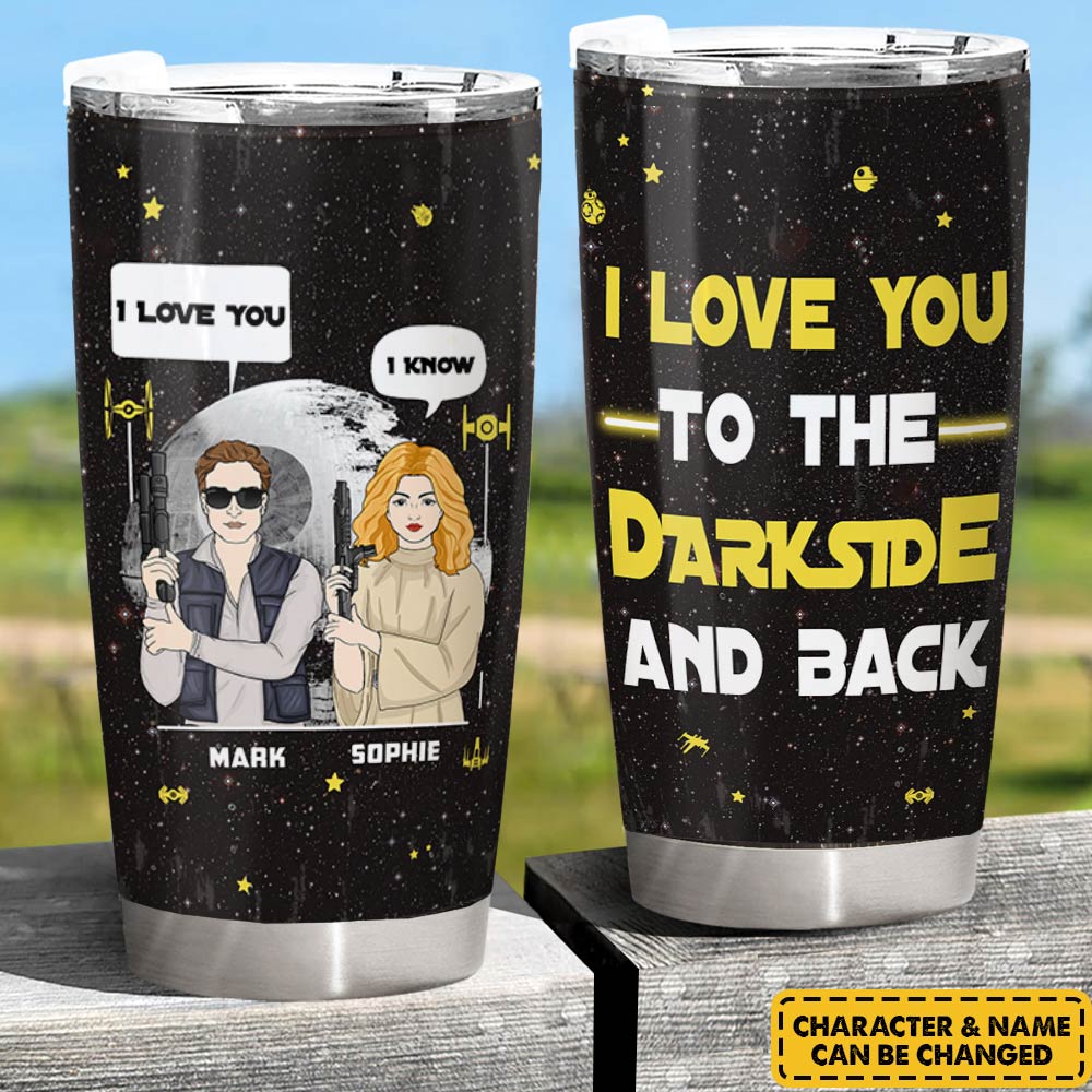 Personalized Tumbler For Girlfriend Boyfriend Couple Gift For Husband Wife - I Love You To The Darkside And Back - Valentine Gift Tumbler