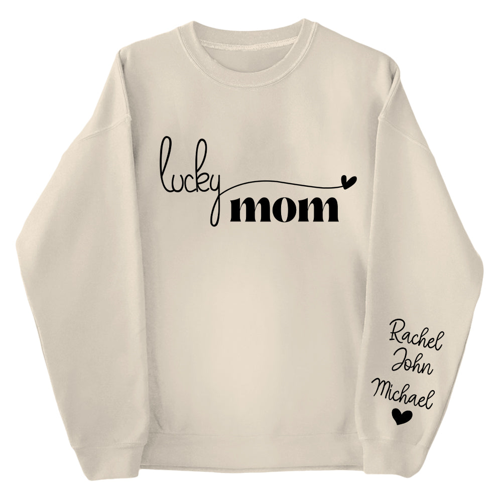 Lucky Mom - Personalized Sweatshirt For Mom Grandma