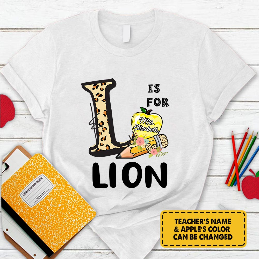 Personalized Lion Leopard Shirt Teacher T-Shirt