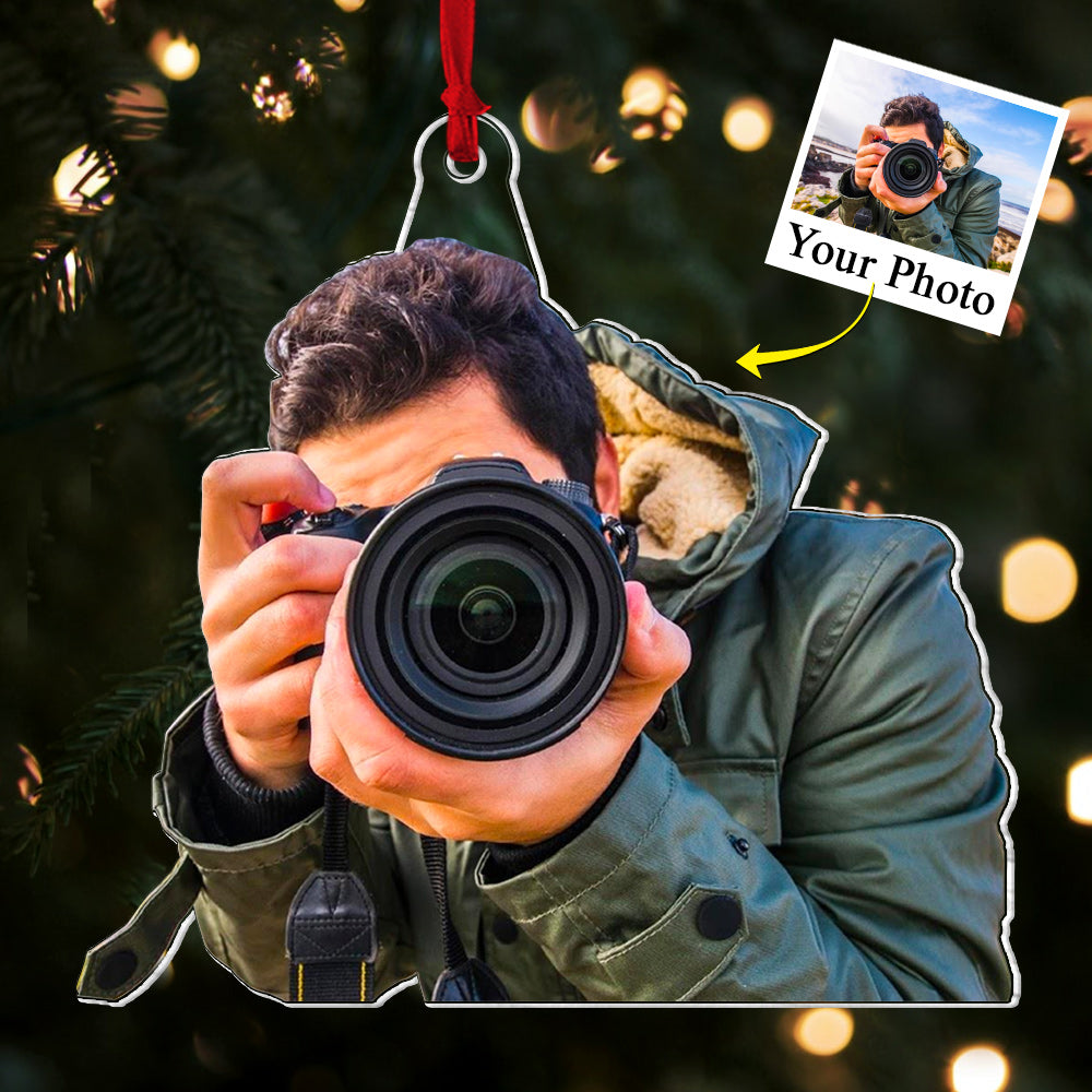 Custom Photo Photographer Acrylic Ornament - Personalized Upload Photo Acrylic Ornament For Photography Lovers