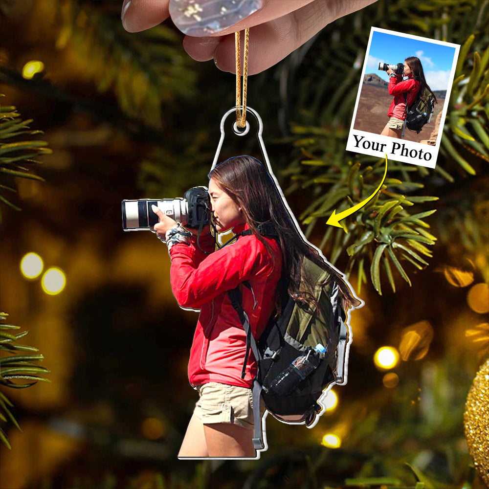 Custom Photo Photographer Acrylic Ornament - Personalized Upload Photo Acrylic Ornament For Photography Lovers