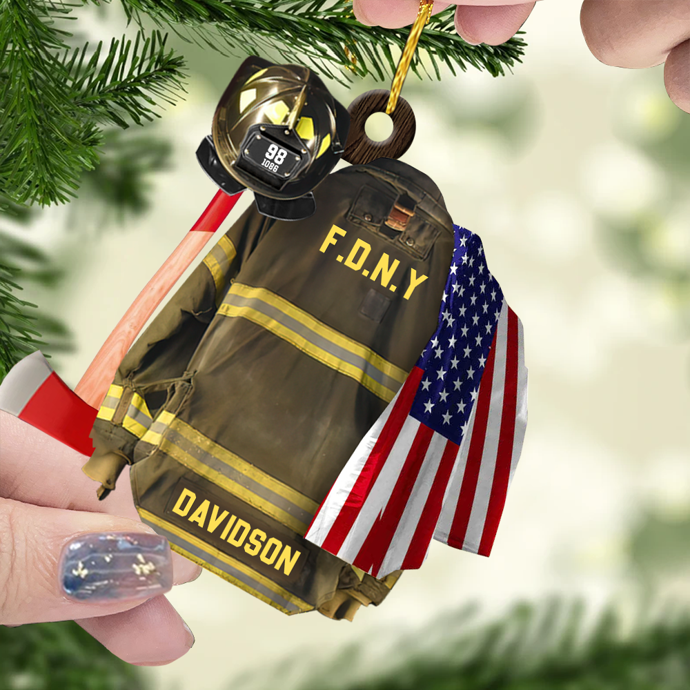 Luxury Personalized Ornament Gifts For Firefighter - Custom Ornaments Gift For Fireman