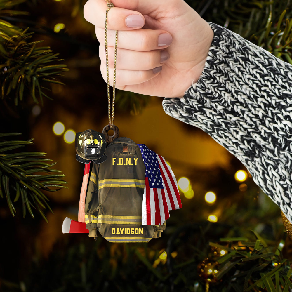 Luxury Personalized Ornament Gifts For Firefighter - Custom Ornaments Gift For Fireman